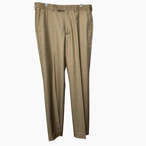 Perry Ellis Portfolio Flat-Front Dress Pants 32×32 – Poly/Viscose Neutral Office